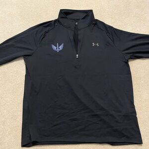 Under Armour Black 1/4 Zip Pullover with Blue Wing Logo